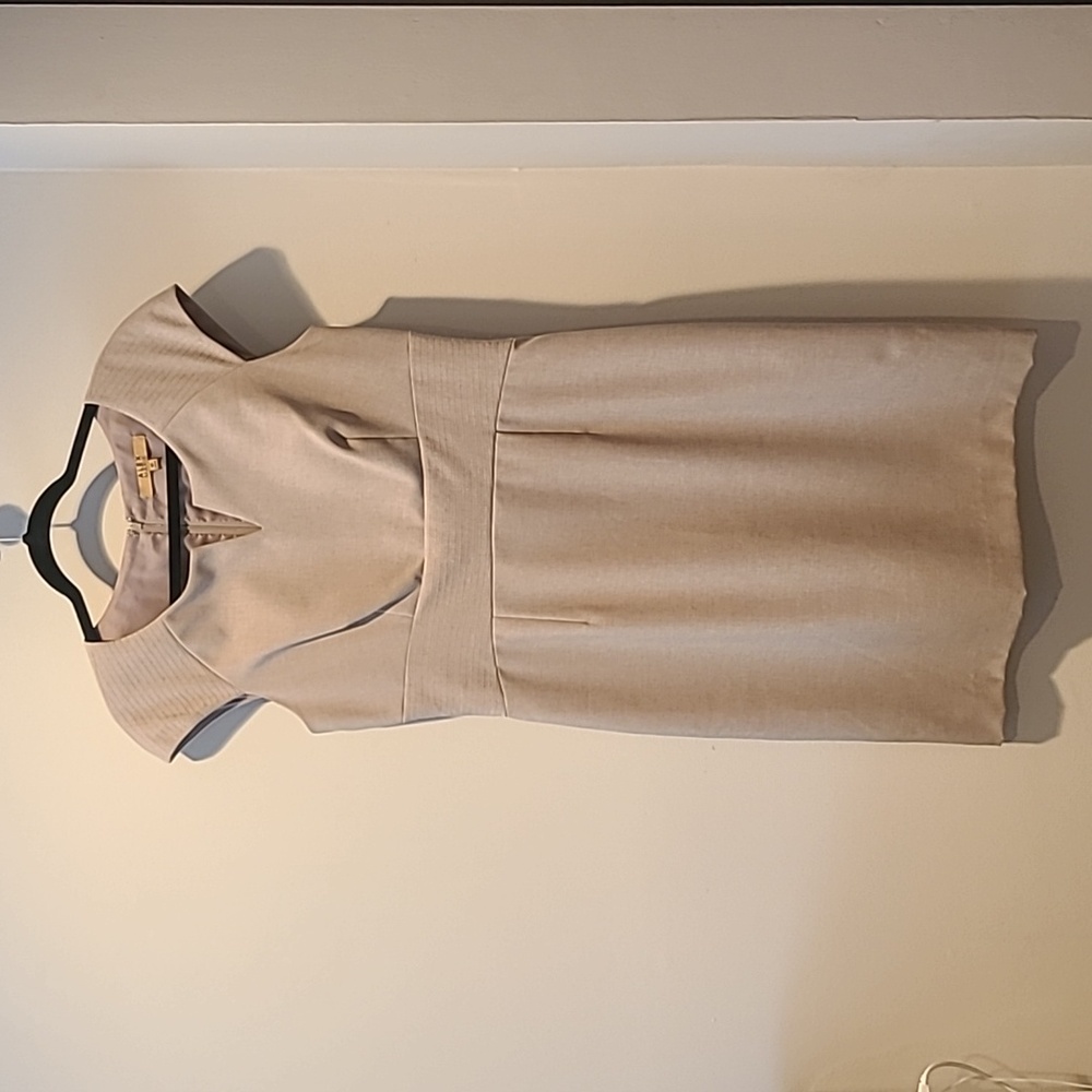 Alex Marie tan fitted dress